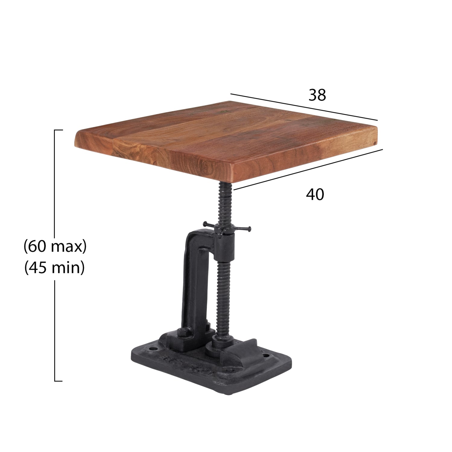 SIDE TABLE RYLAND HM8371.11 SOLID ACACIA WOOD  40x38x45-60Hcm.