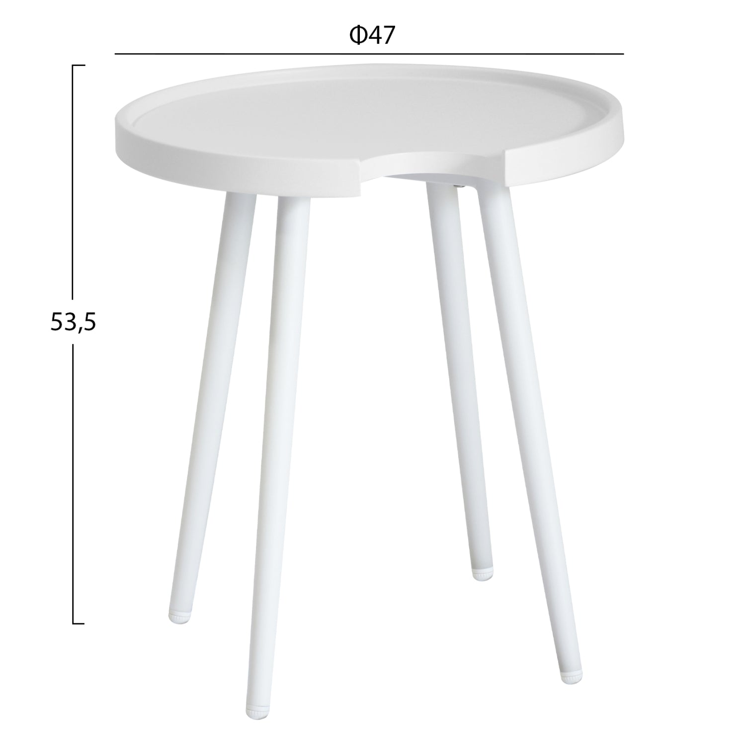 OUTDOOR ROUND SIDE TABLE TEROC HM6433.02 ALUMINUM IN WHITE Φ47x53Hcm.