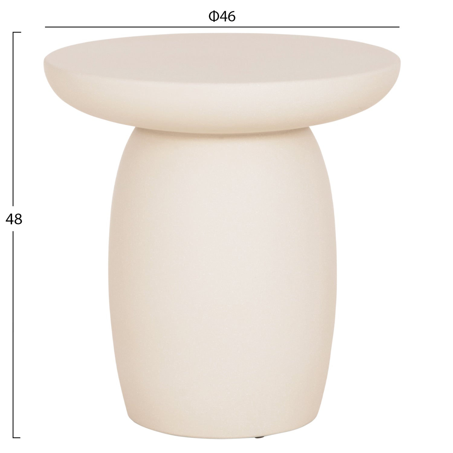 ROUND SIDE TABLE HIKARI HM6593.02 BEIGE FIBER CEMENT Φ46x48Hcm