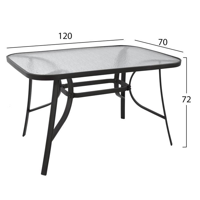 Table Bravo Metallic grey 120Χ70Χ72 cm HM5021.01