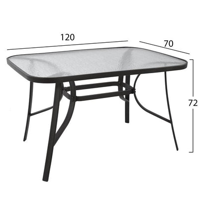 Table Bravo Metallic grey 120Χ70Χ72 cm HM5021.01