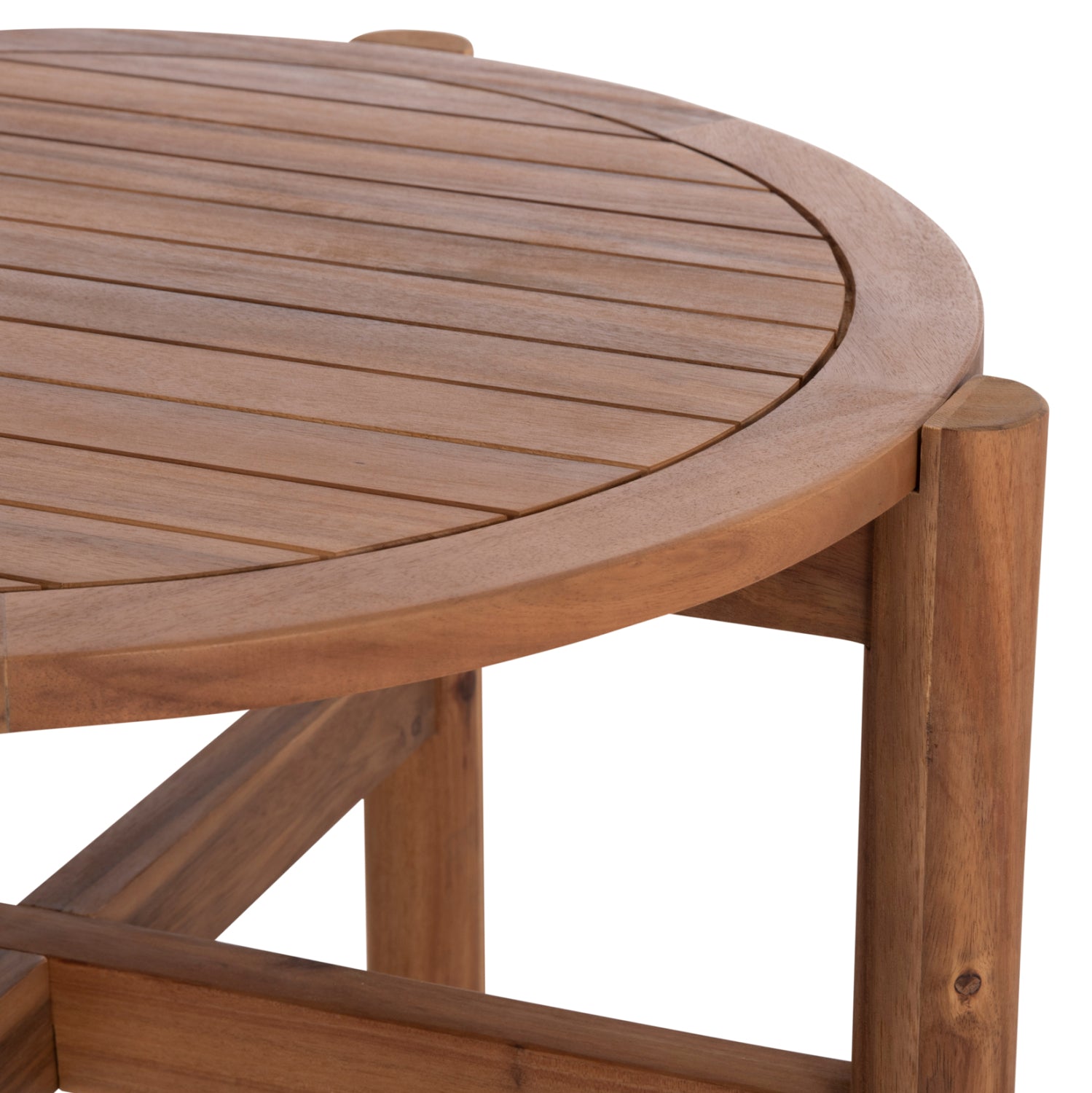 OUTDOOR ROUND COFFEE TABLE SANJI HM6222 ACACIA WOOD IN NATURAL COLOR Φ66x48.5Hcm