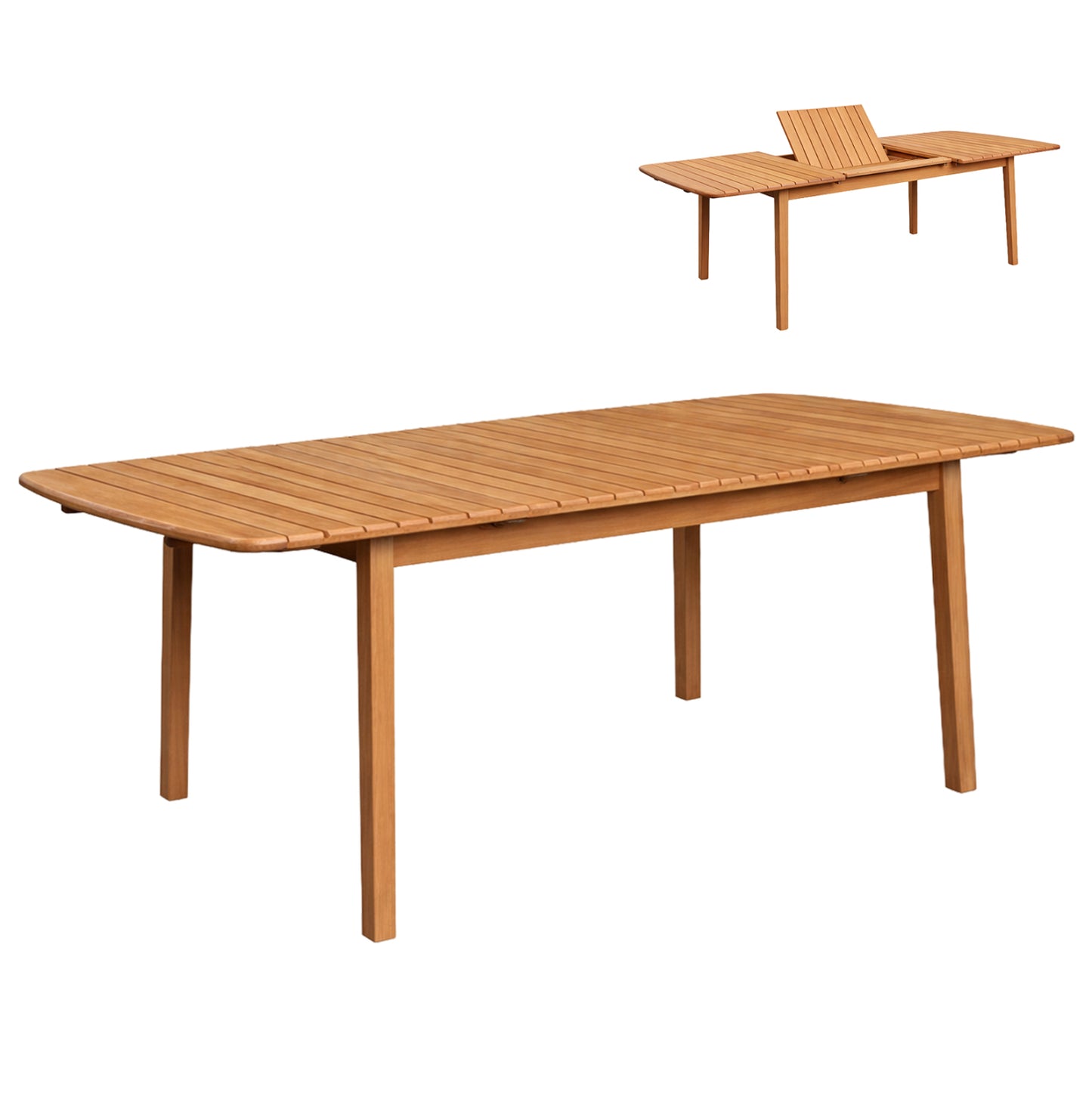 EXTENDABLE OUTDOOR DINING TABLE FEY HM6520 ACACIA WOOD--NATURAL 120/180x80x74Hcm.