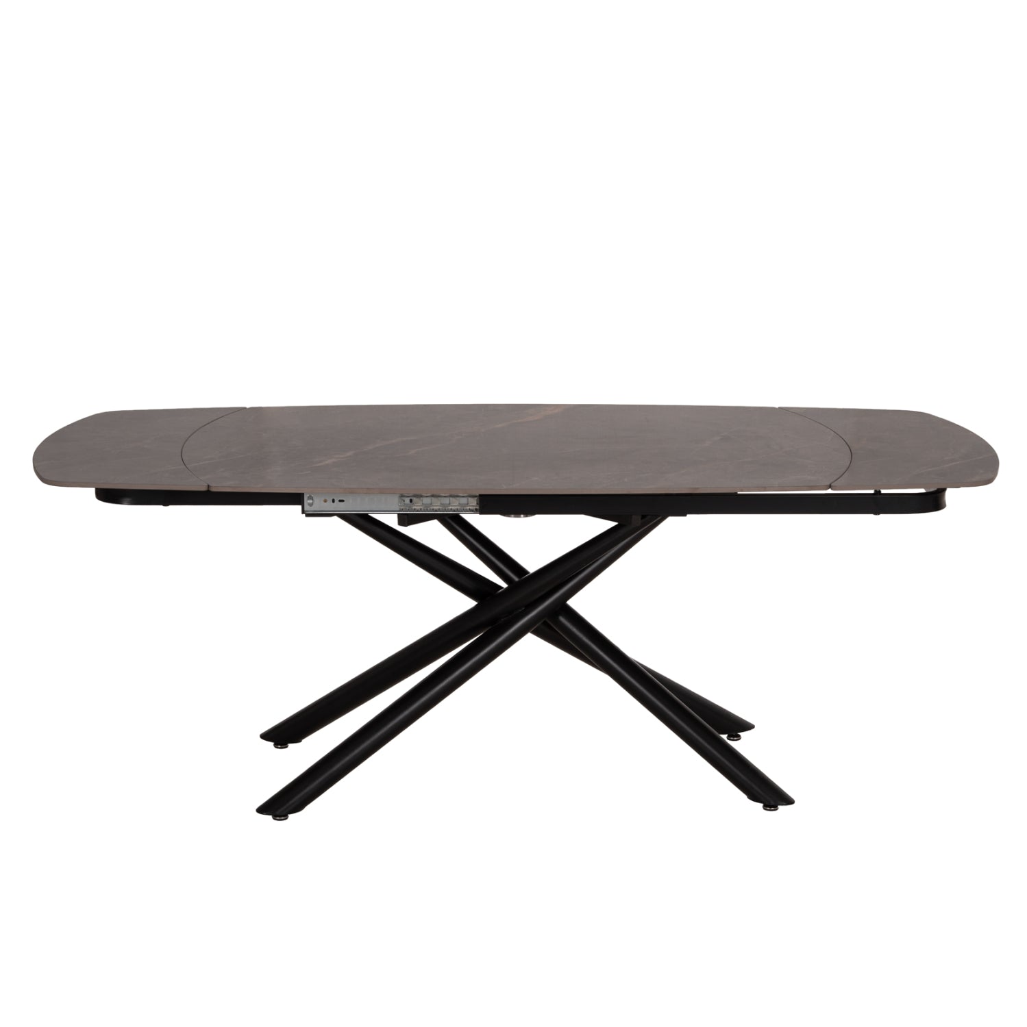 DINING TABLE EXTENDABLE VANTA HM18408 CERAMIC TOP IN GREY MARBLE COLORING 136-199x90x77Hcm.