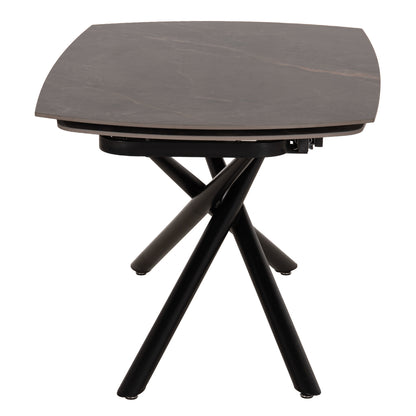 DINING TABLE EXTENDABLE VANTA HM18408 CERAMIC TOP IN GREY MARBLE COLORING 136-199x90x77Hcm.
