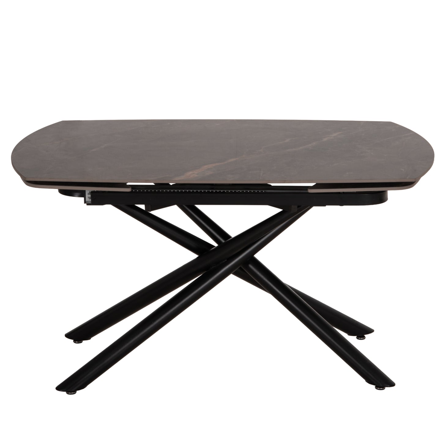 DINING TABLE EXTENDABLE VANTA HM18408 CERAMIC TOP IN GREY MARBLE COLORING 136-199x90x77Hcm.
