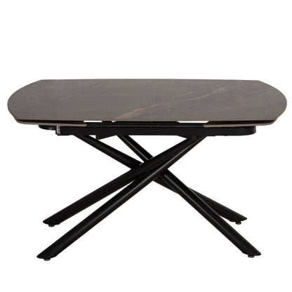 DINING TABLE EXTENDABLE VANTA HM18408 CERAMIC TOP IN GREY MARBLE COLORING 136-199x90x77Hcm.