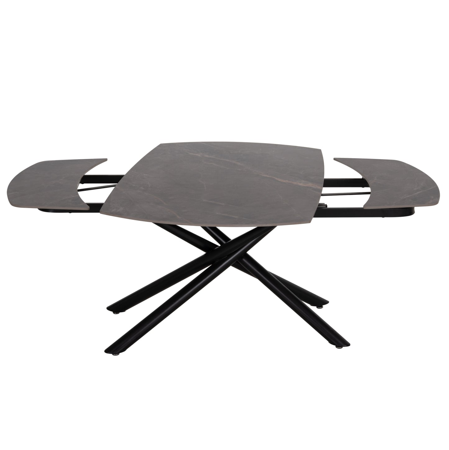 DINING TABLE EXTENDABLE VANTA HM18408 CERAMIC TOP IN GREY MARBLE COLORING 136-199x90x77Hcm.