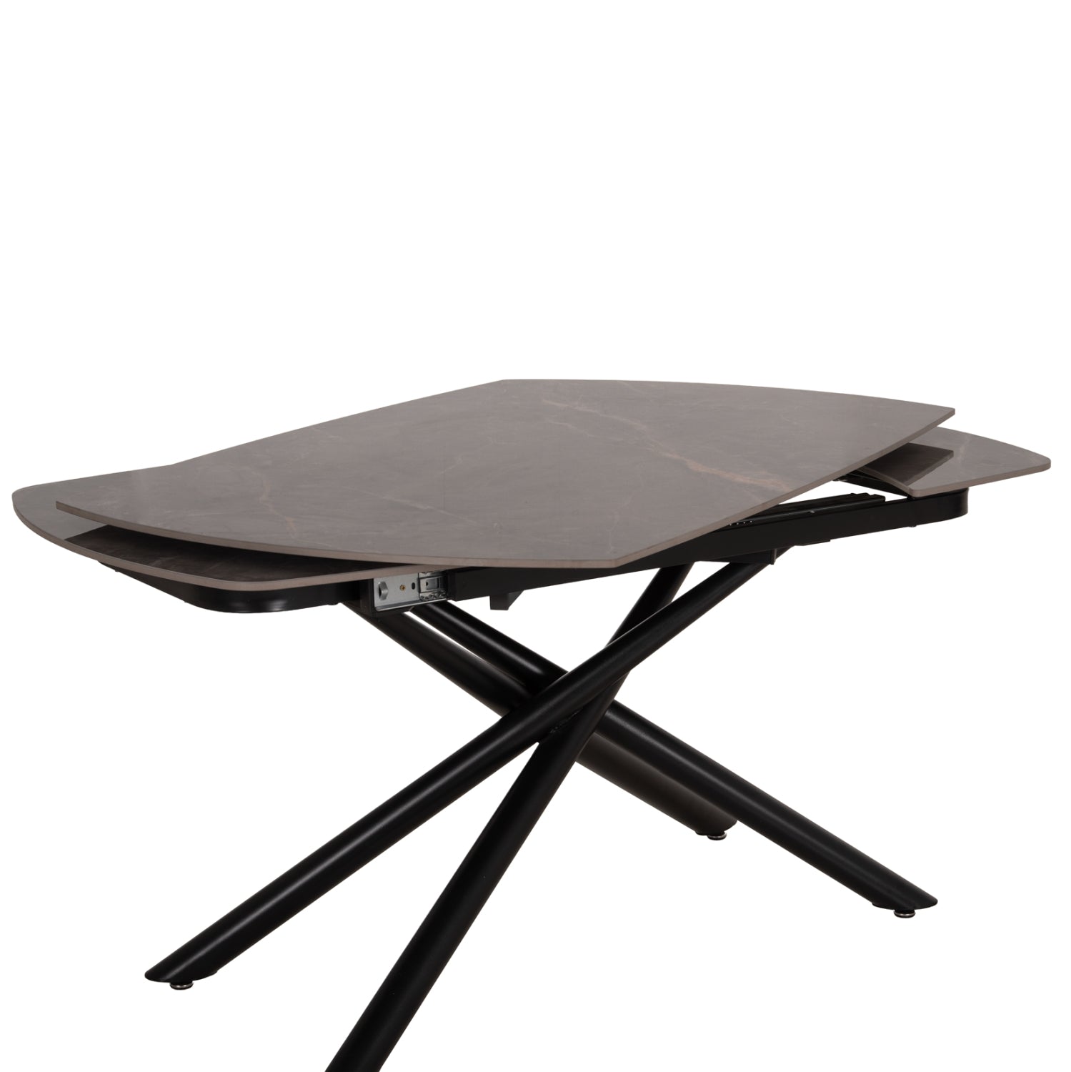 DINING TABLE EXTENDABLE VANTA HM18408 CERAMIC TOP IN GREY MARBLE COLORING 136-199x90x77Hcm.