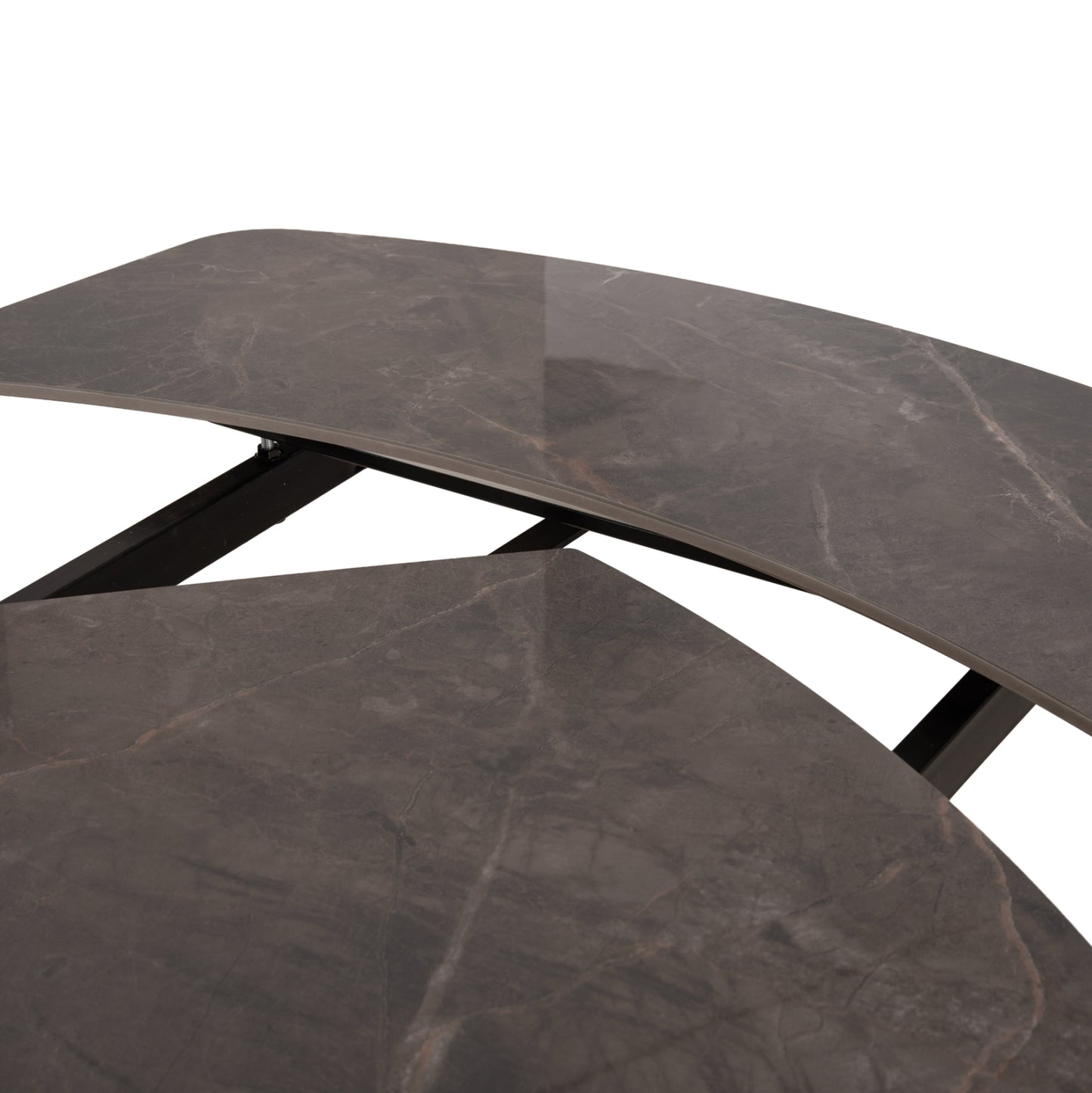 DINING TABLE EXTENDABLE VANTA HM18408 CERAMIC TOP IN GREY MARBLE COLORING 136-199x90x77Hcm.