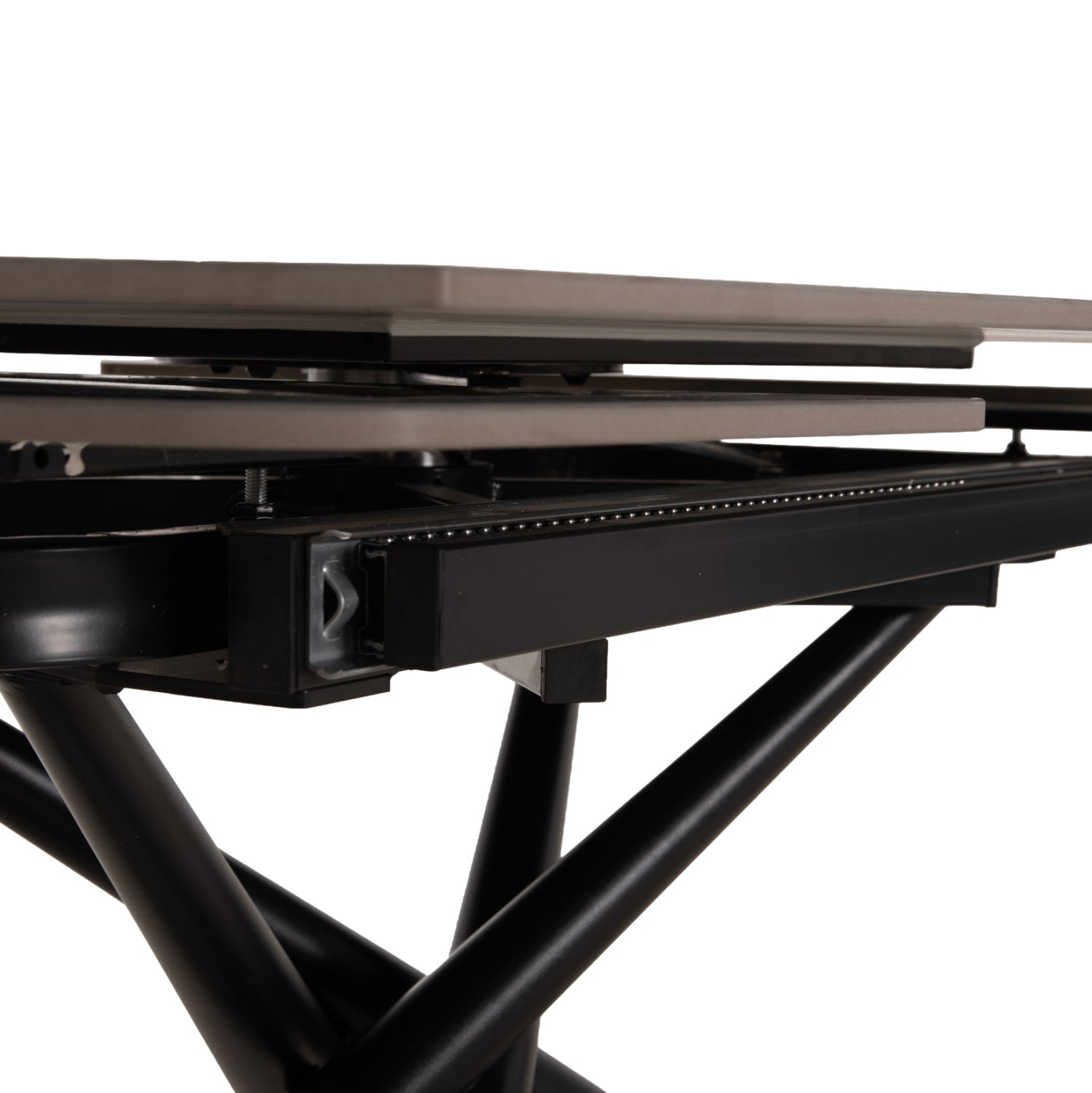 DINING TABLE EXTENDABLE VANTA HM18408 CERAMIC TOP IN GREY MARBLE COLORING 136-199x90x77Hcm.