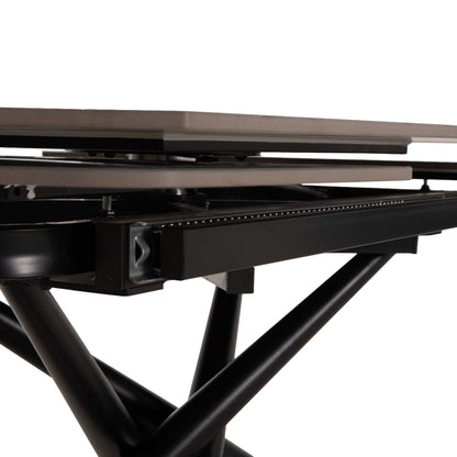 DINING TABLE EXTENDABLE VANTA HM18408 CERAMIC TOP IN GREY MARBLE COLORING 136-199x90x77Hcm.