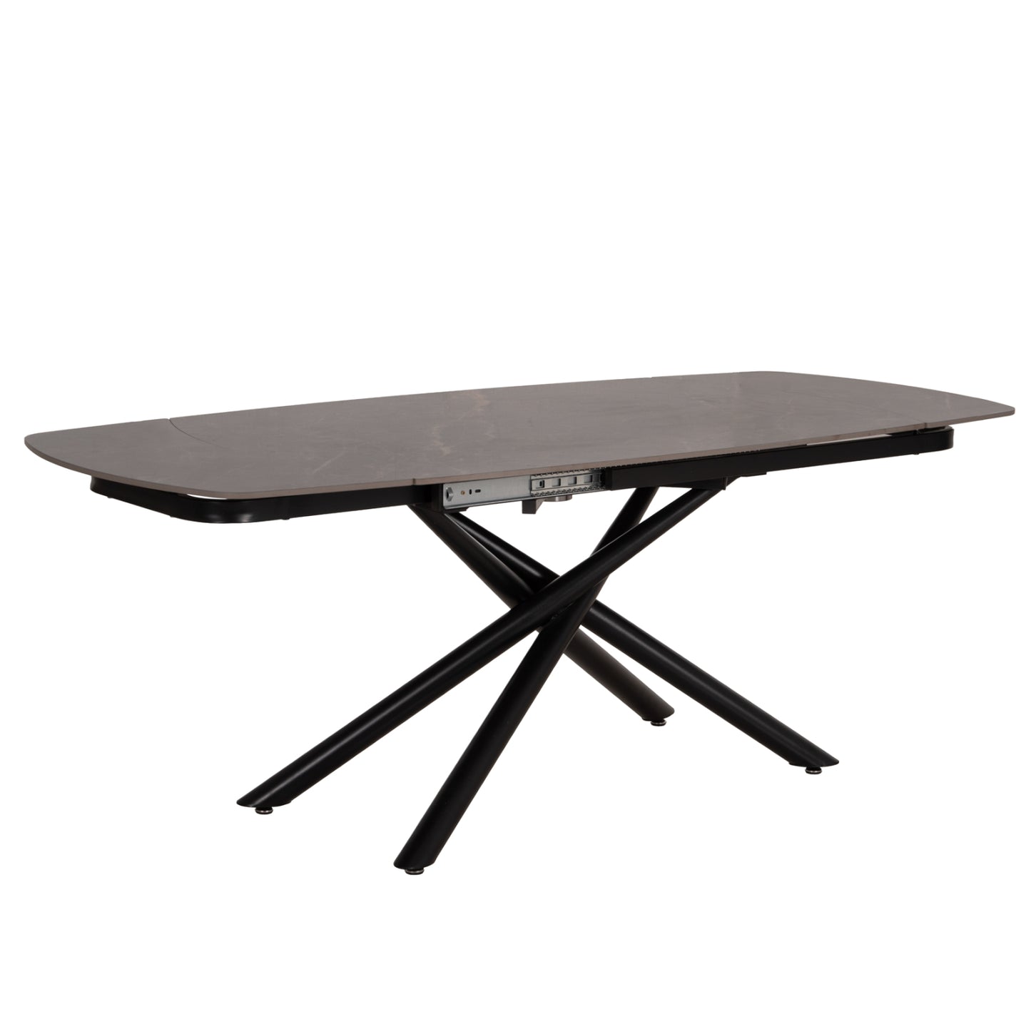 DINING TABLE EXTENDABLE VANTA HM18408 CERAMIC TOP IN GREY MARBLE COLORING 136-199x90x77Hcm.