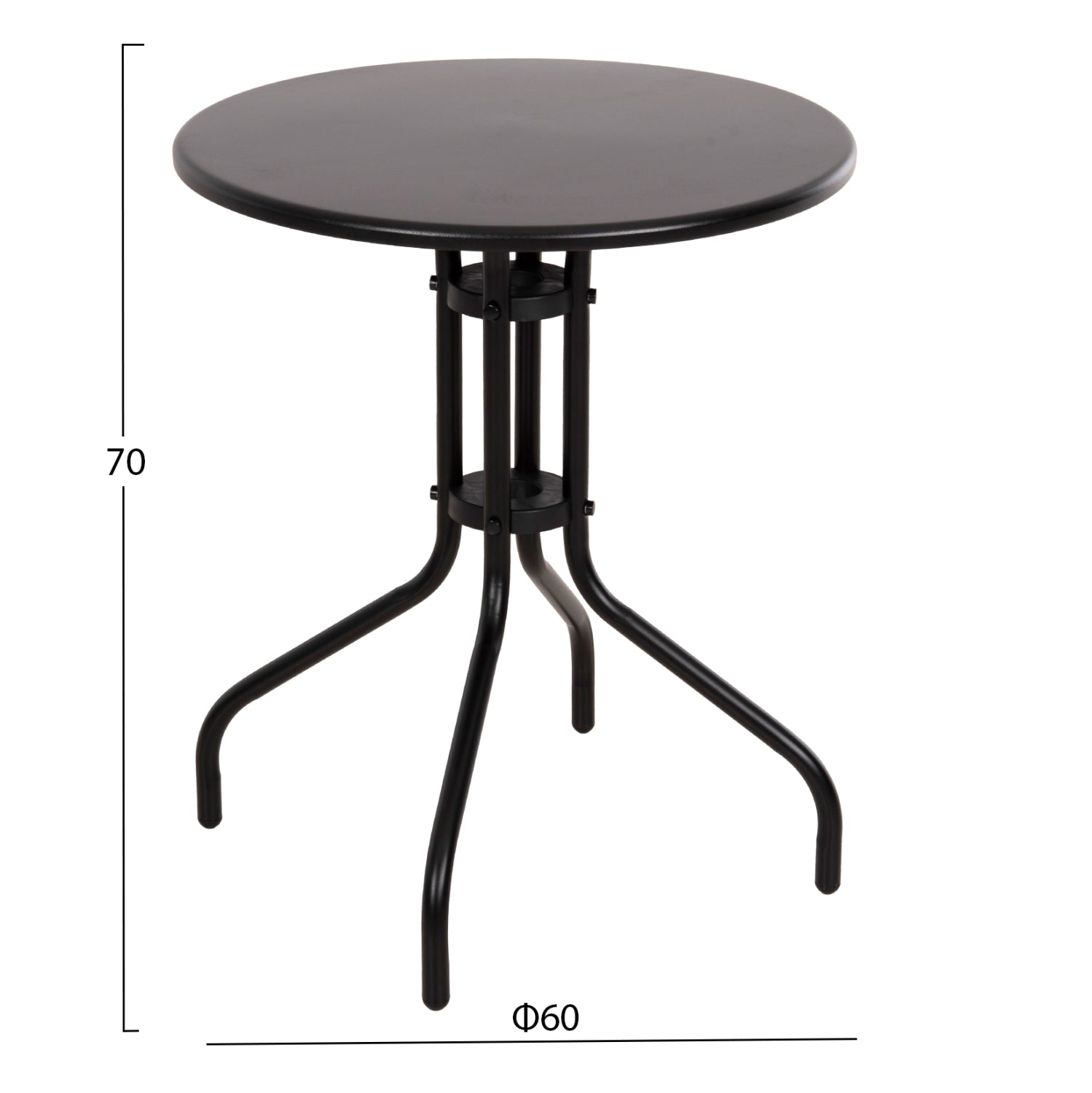 OUTDOOR ROUND TABLE BLACK HM5973.03 METALLIC IN BLACK Φ60x70Hcm.