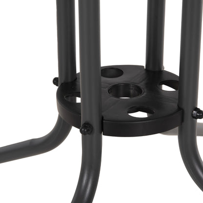 OUTDOOR TABLE SQUARE FIGO HM5972.01 GREY METAL-GLASS TABLETOP 80Χ80Χ71Hcm