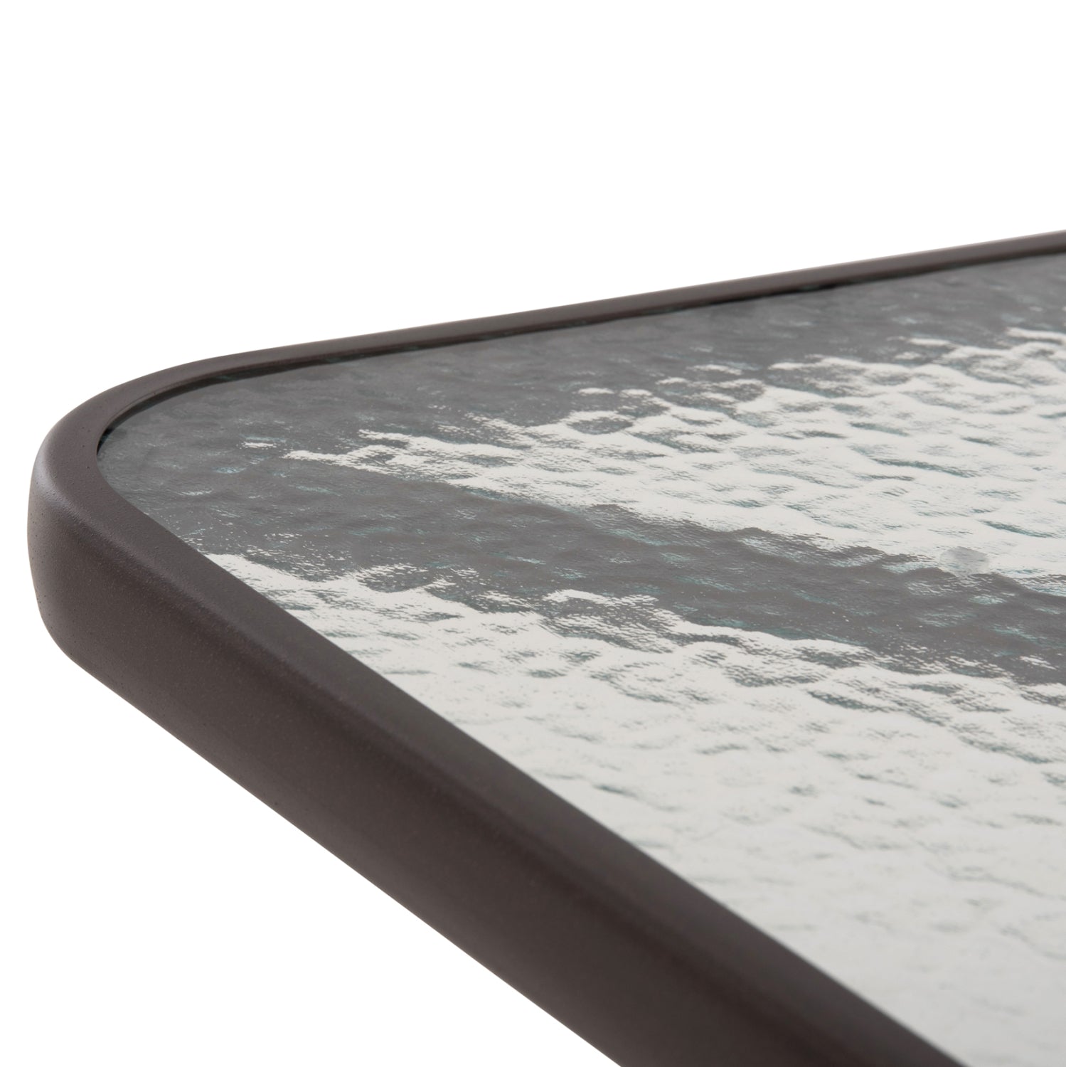 OUTDOOR TABLE SQUARE FIGO HM5972.02 BROWN METAL-GLASS TABLETOP 80Χ80Χ71Hcm