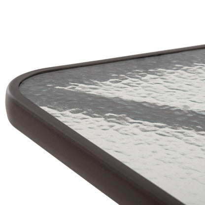 OUTDOOR TABLE SQUARE FIGO HM5972.02 BROWN METAL-GLASS TABLETOP 80Χ80Χ71Hcm