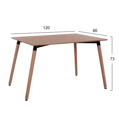 Dining Table Minimal HM008.04 natural, wooden legs BEECH, 120x80x73cm