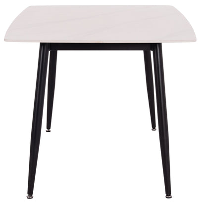 DINING TABLE RAVEN HM18149.01 CERAMIC TOP IN WHITE MARBLE LOOK 140x80x74Hcm.