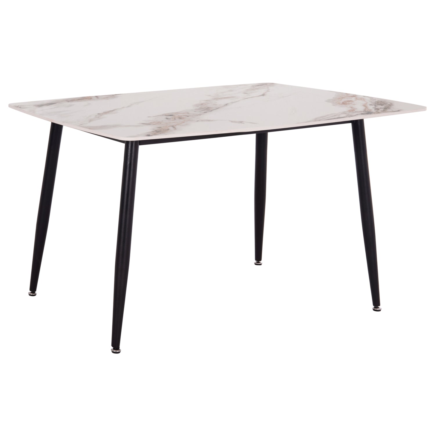 DINING TABLE RAVEN HM18149.04 CERAMIC TOP IN WHITE/BROWN MARBLE LOOK 140x80x74Hcm.