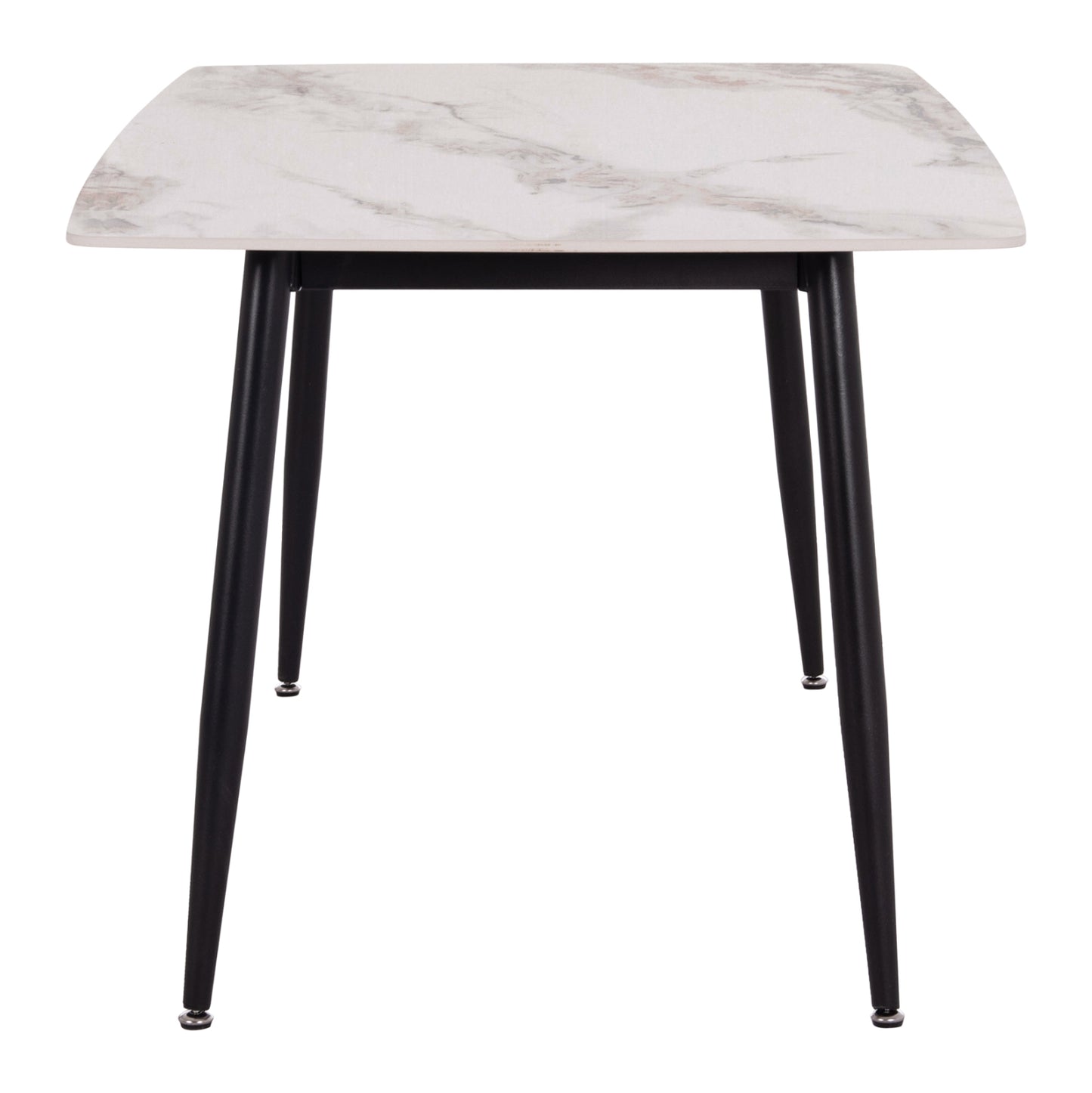 DINING TABLE RAVEN HM18149.04 CERAMIC TOP IN WHITE/BROWN MARBLE LOOK 140x80x74Hcm.