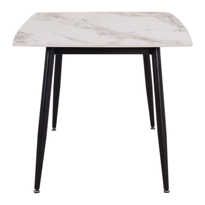 DINING TABLE RAVEN HM18149.04 CERAMIC TOP IN WHITE/BROWN MARBLE LOOK 140x80x74Hcm.