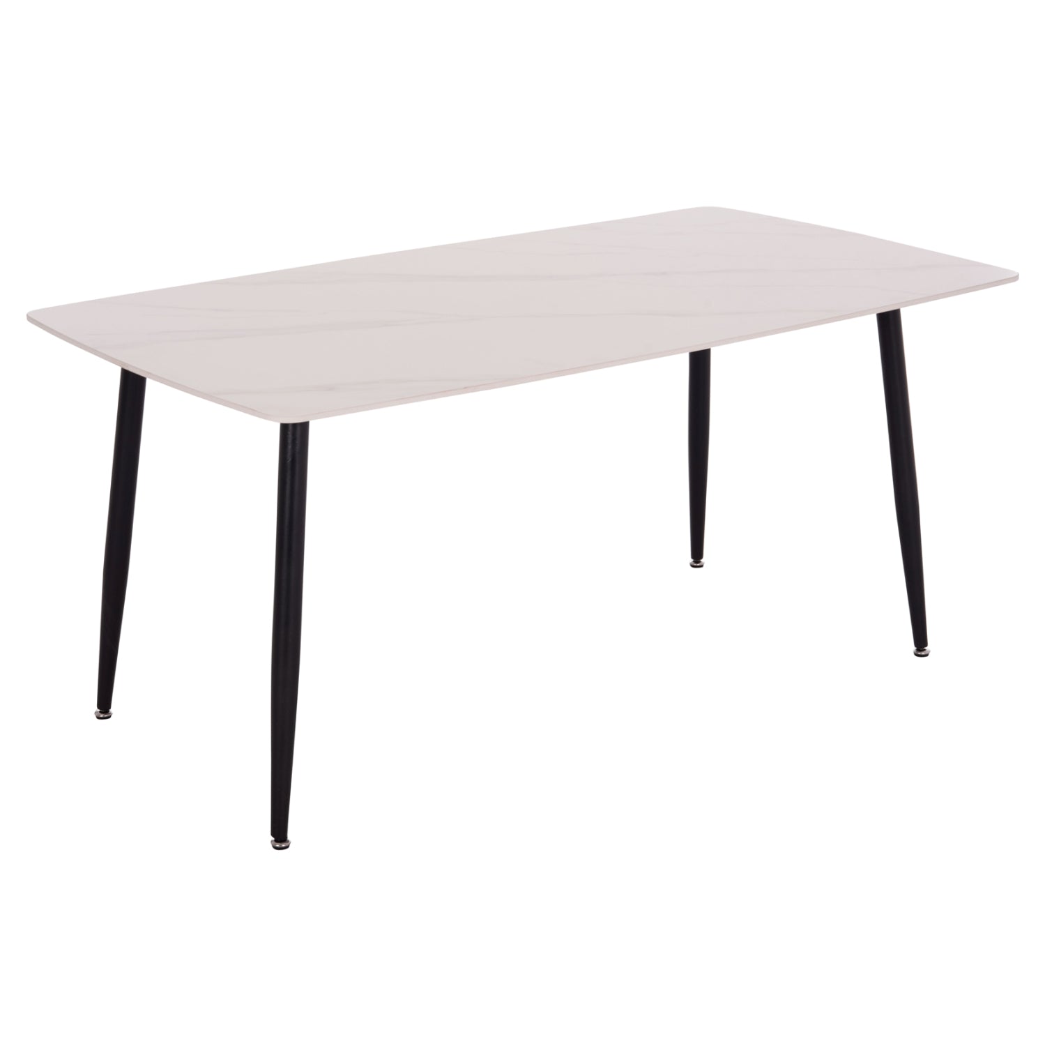 DINING TABLE RAVEN HM18150.01 CERAMIC TOP IN WHITE MARBLE-LOOK 160x80x74Hcm.