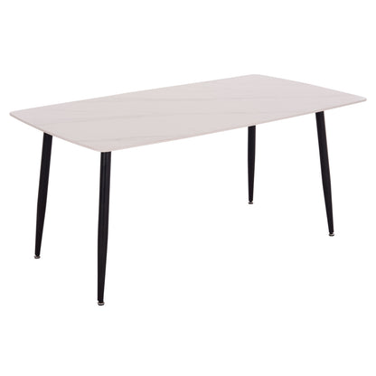 DINING TABLE RAVEN HM18150.01 CERAMIC TOP IN WHITE MARBLE-LOOK 160x80x74Hcm.
