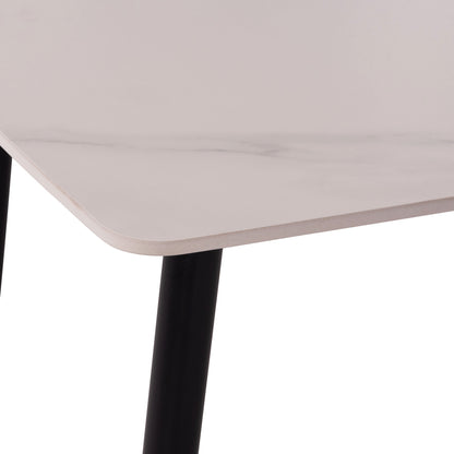 DINING TABLE RAVEN HM18150.01 CERAMIC TOP IN WHITE MARBLE-LOOK 160x80x74Hcm.