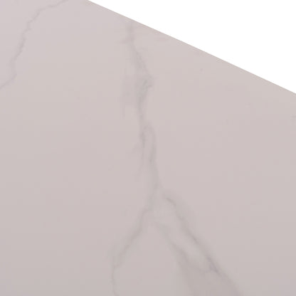 DINING TABLE RAVEN HM18150.01 CERAMIC TOP IN WHITE MARBLE-LOOK 160x80x74Hcm.
