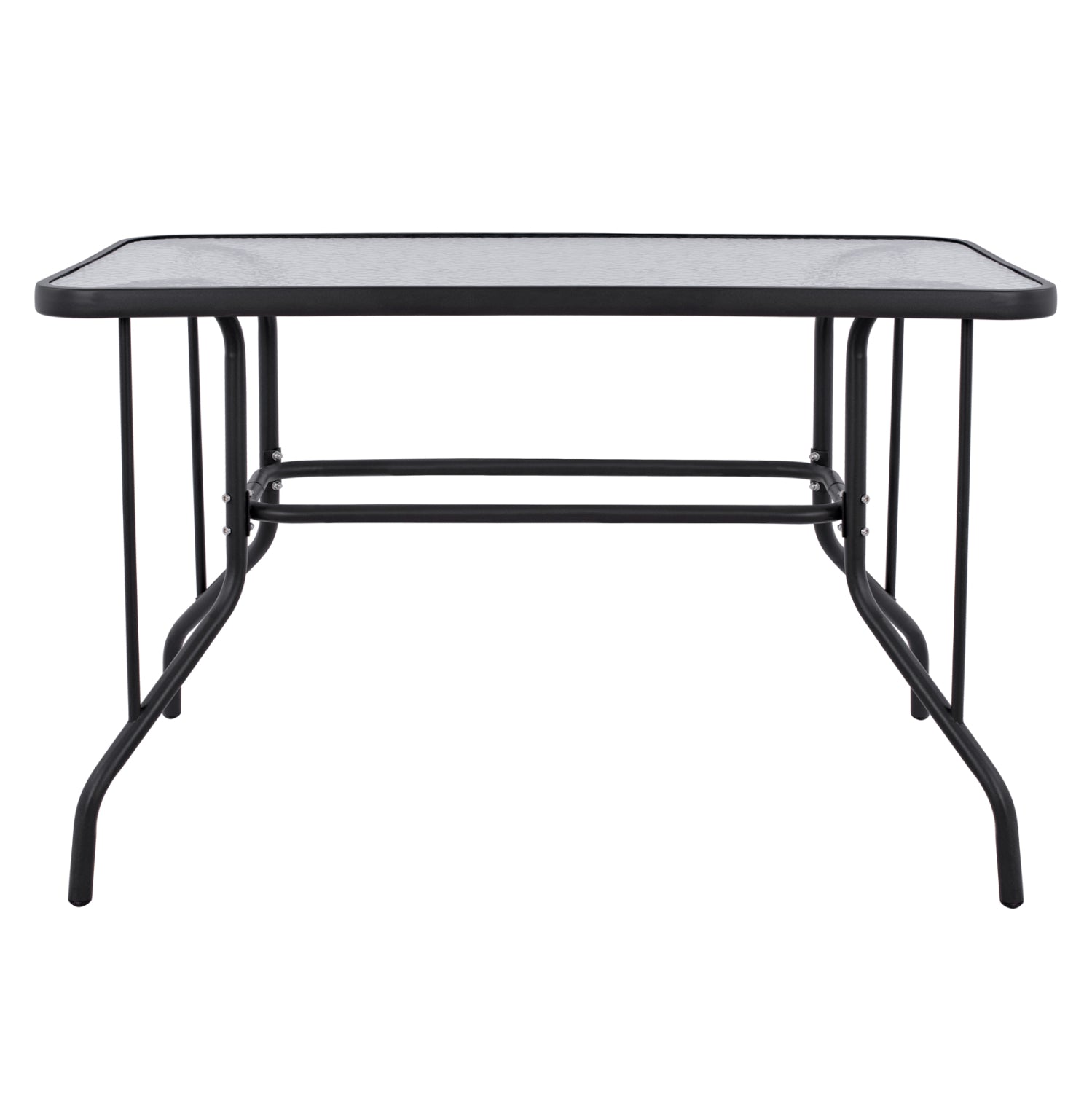 OUTDOOR METALLIC TABLE ADAM HM5020.01 DARK GREY WITH SAFETY GLASS TOP 110Χ60Χ71Hcm.