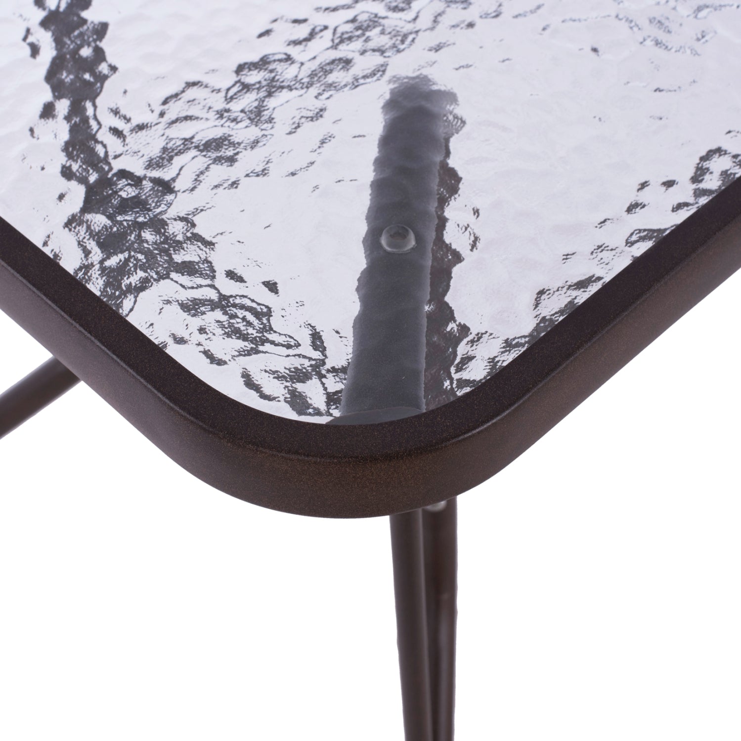 OUTDOOR METALLIC TABLE ADAM HM5020.02 BROWN WITH REINFORCED GLASS TOP 110Χ60Χ71Hcm.