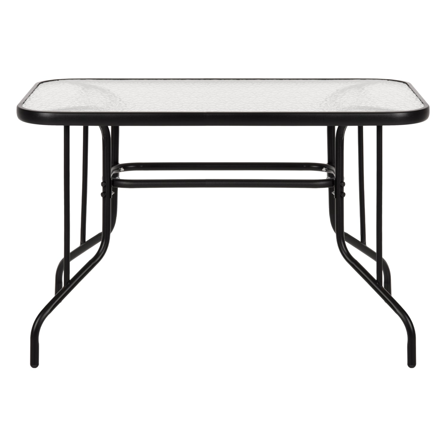 OUTDOOR METALLIC TABLE ADAM HM5020.03 BLACK WITH REINFORCED GLASS TOP 110Χ60Χ71Hcm.