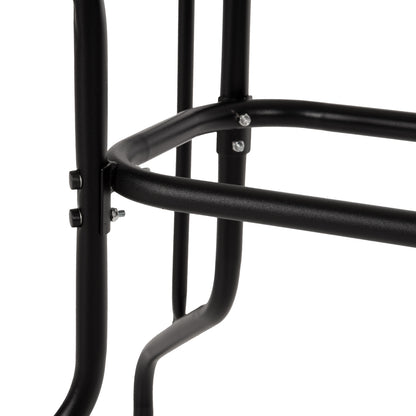 OUTDOOR METALLIC TABLE ADAM HM5020.03 BLACK WITH REINFORCED GLASS TOP 110Χ60Χ71Hcm.