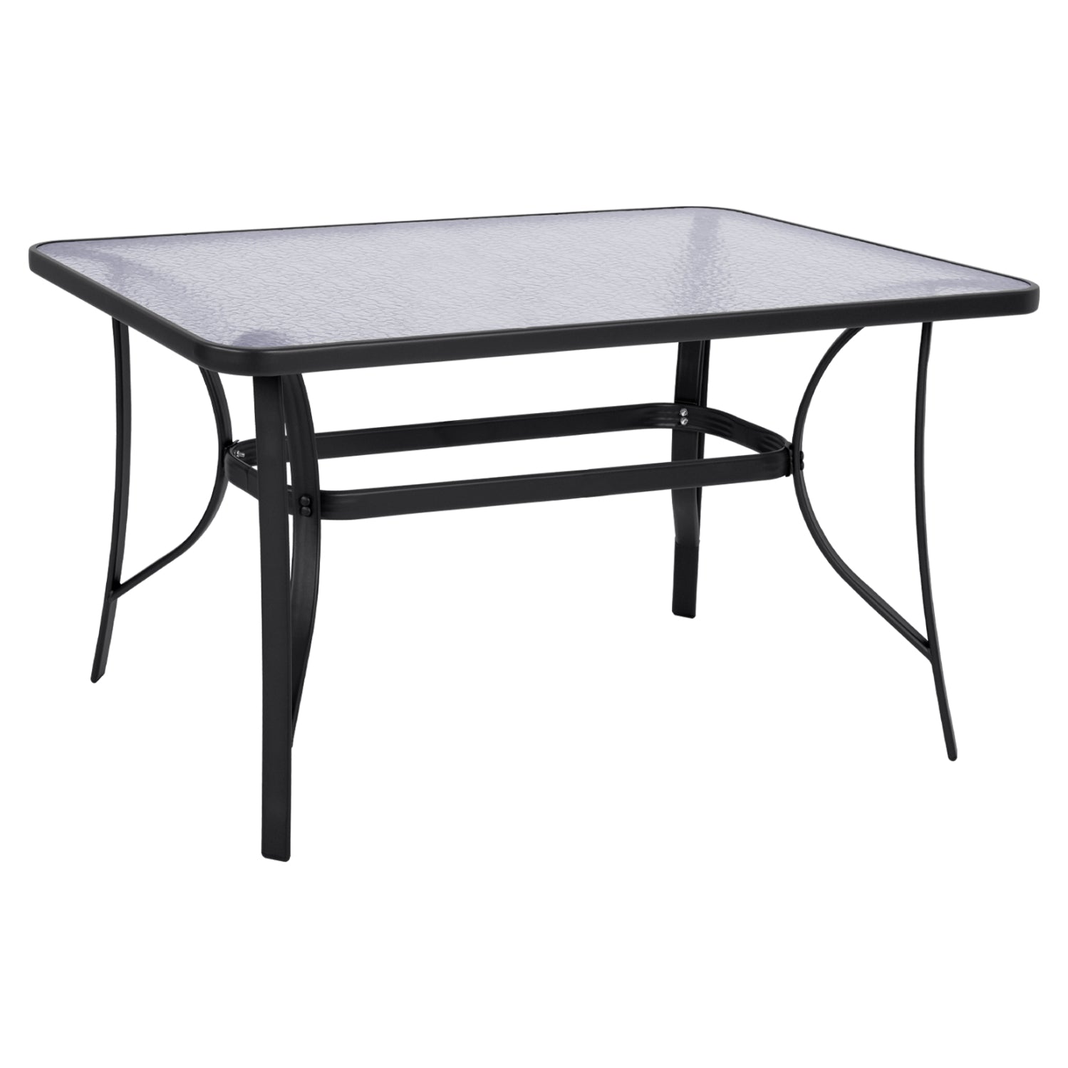 TABLE BRUNO HM5106.01 METALLIC IN GREY COLOR WITH TEMPERED GLASS TABLETOP 140Χ80Χ72Hcm.