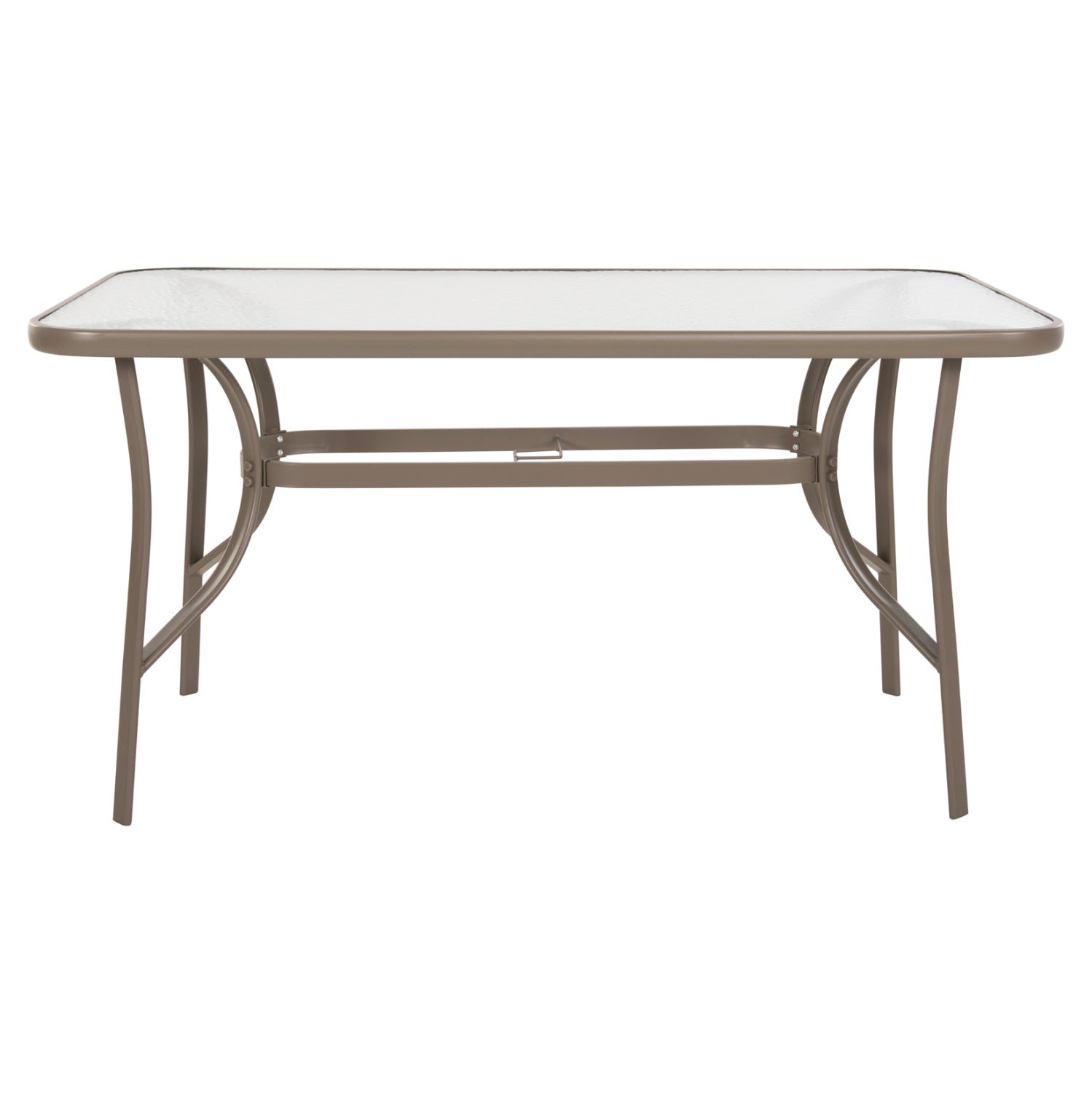 TABLE BRUNO HM5106.04 METALLIC IN CHAMPAGNE COLOR WITH TEMPERED GLASS TABLETOP 140Χ80Χ71Hcm.