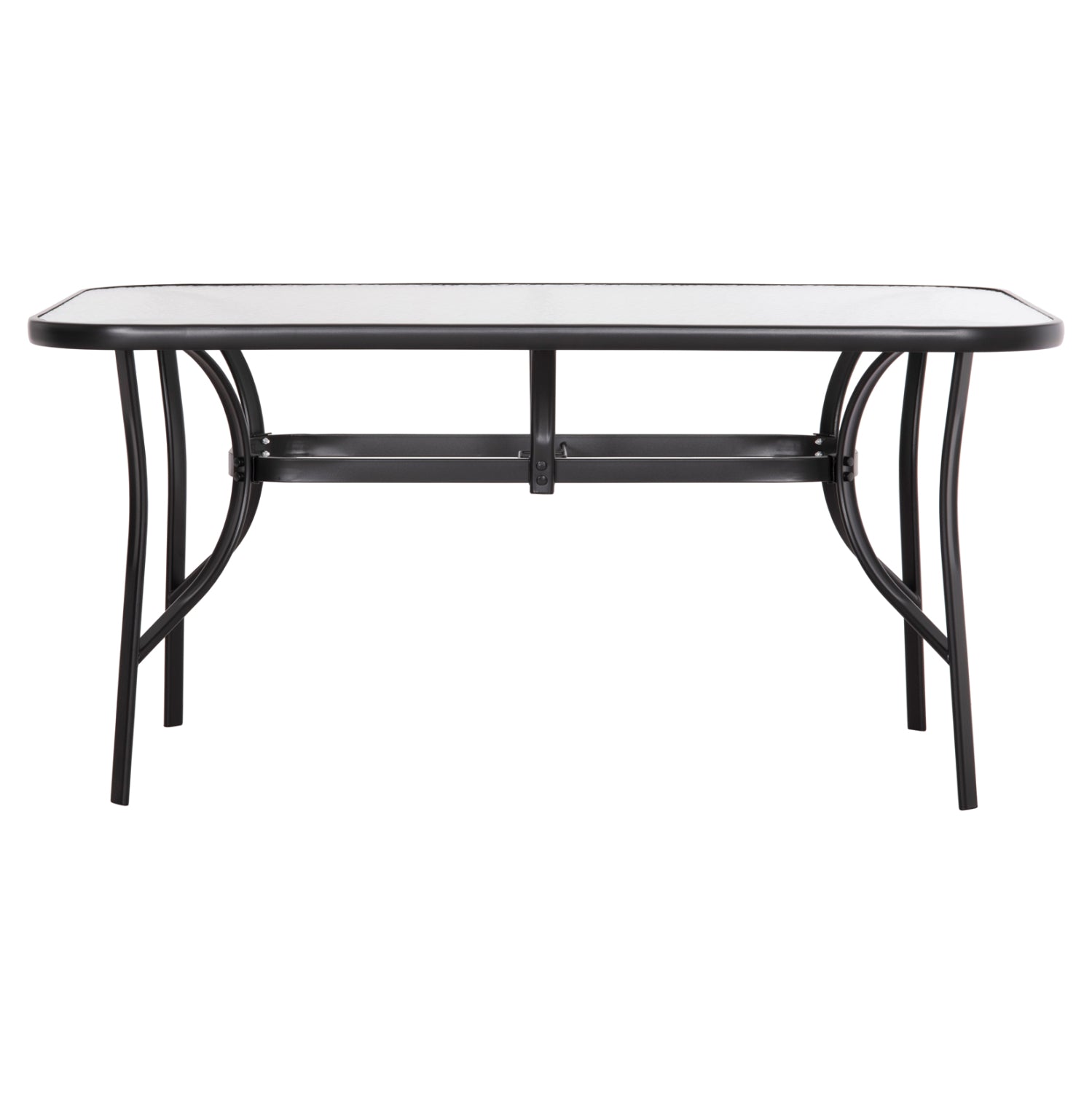 DINING TABLE BRUNO HM5145.03 METAL IN BLACK COLOR-TEMPERED GLASS 150Χ90Χ72Hcm.