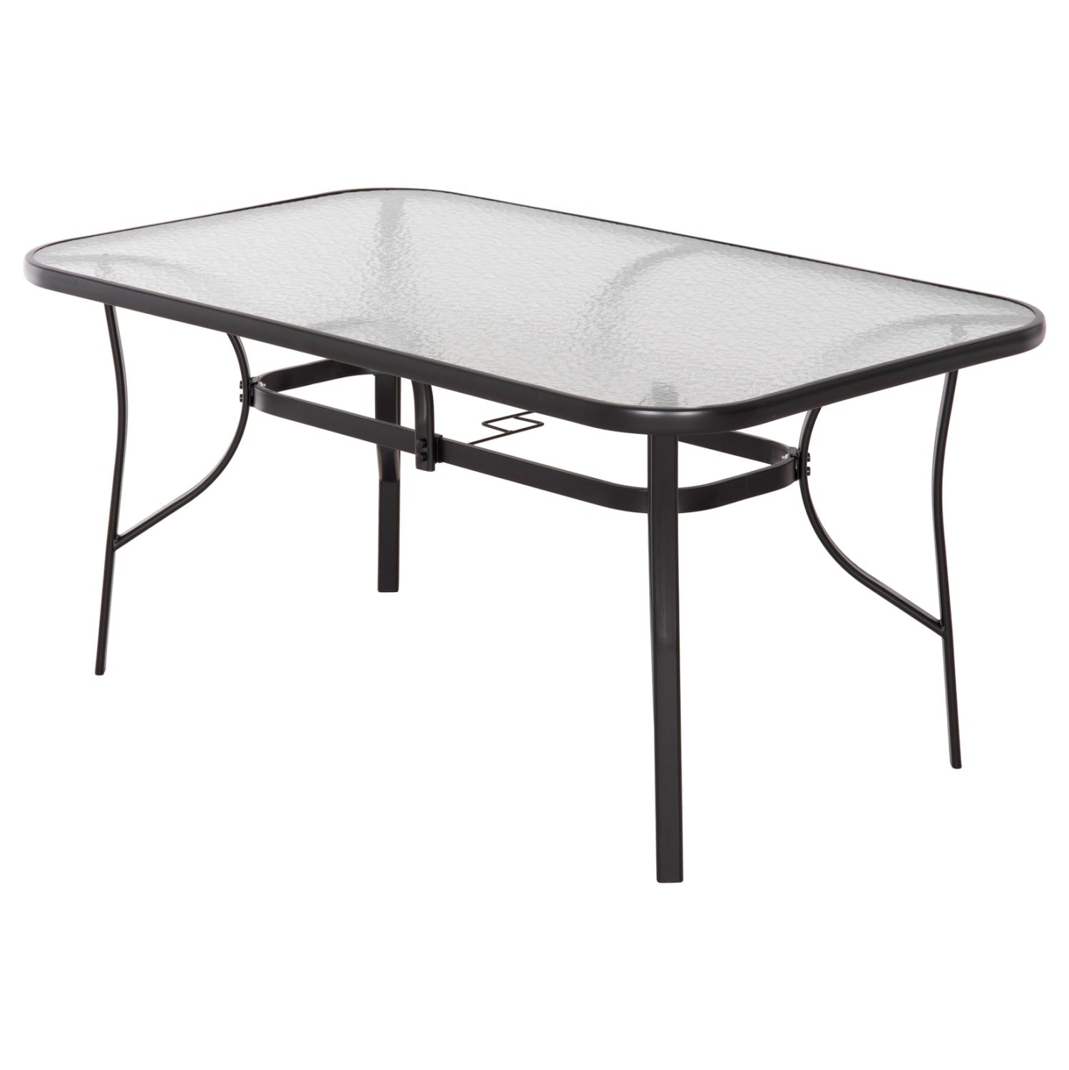 DINING TABLE BRUNO HM5145.03 METAL IN BLACK COLOR-TEMPERED GLASS 150Χ90Χ72Hcm.