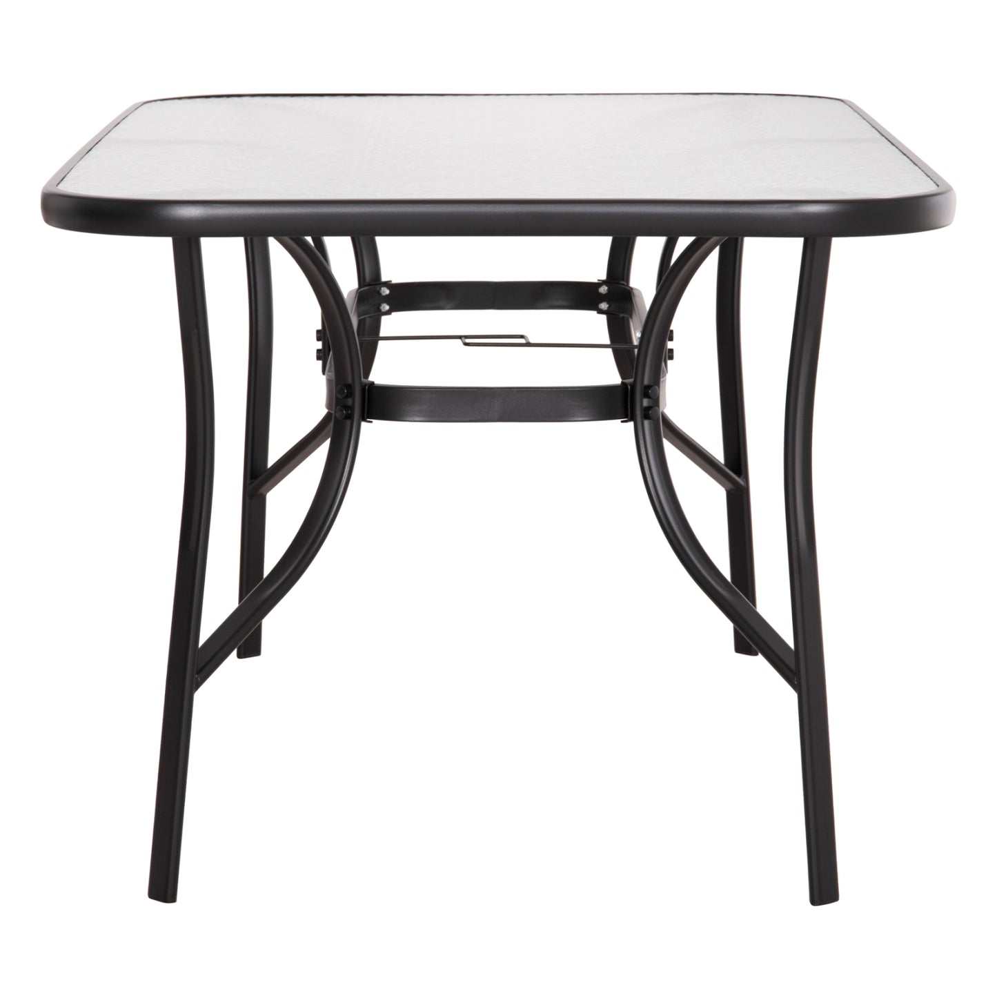 DINING TABLE BRUNO HM5145.03 METAL IN BLACK COLOR-TEMPERED GLASS 150Χ90Χ72Hcm.