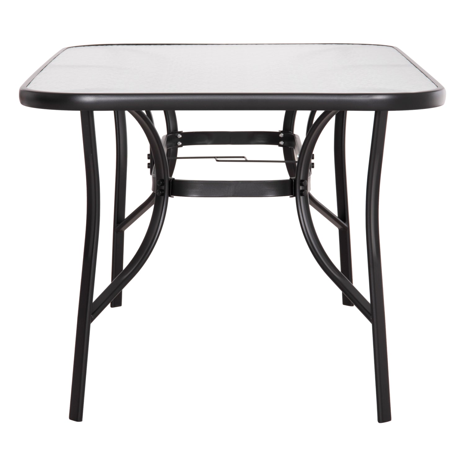 DINING TABLE BRUNO HM5145.03 METAL IN BLACK COLOR-TEMPERED GLASS 150Χ90Χ72Hcm.