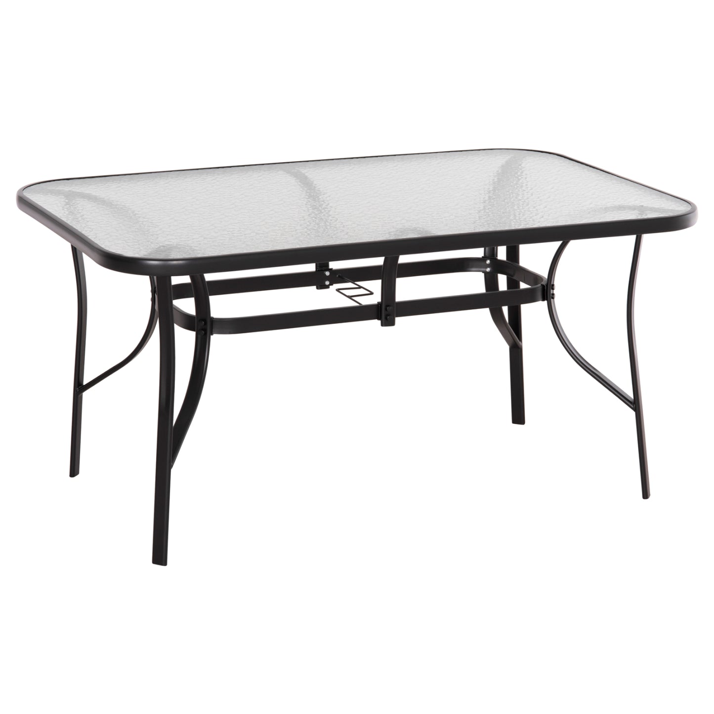 DINING TABLE BRUNO HM5145.03 METAL IN BLACK COLOR-TEMPERED GLASS 150Χ90Χ72Hcm.