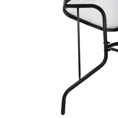OUTDOOR METALLIC TABLE ADAM HM5679.03 BLACK WITH REINFORCED GLASS TOP 120Χ70Χ70Hcm.