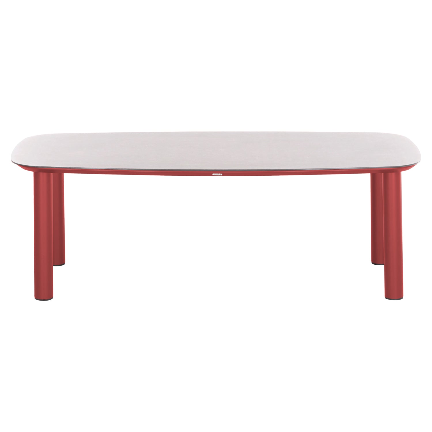 OUTDOOR DINING TABLE DOSUN ΗM6202.05 RED ALUMINUM-3D PRINT GLASS TOP IN LIGHT GREY 220x100x75H