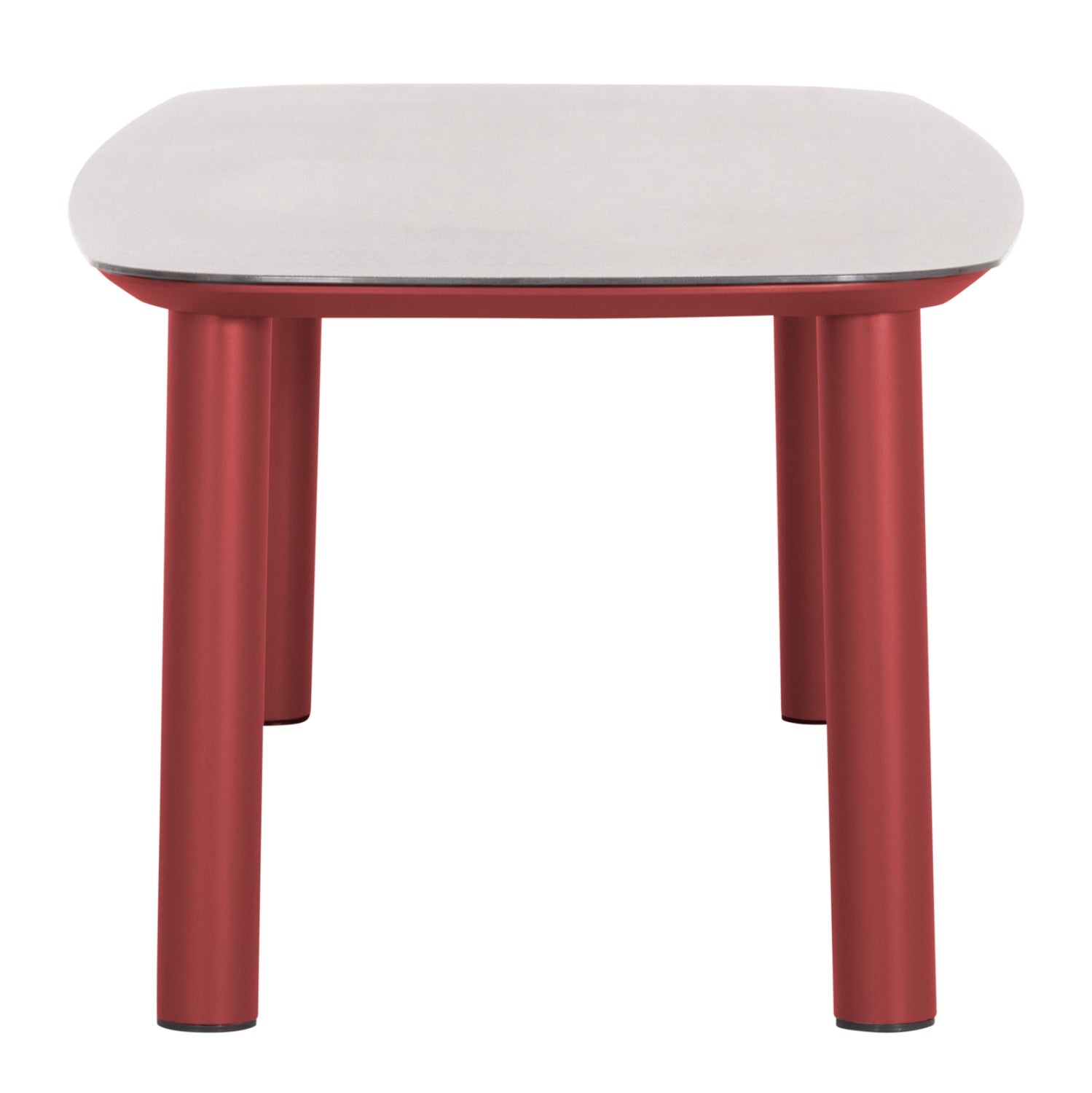 OUTDOOR DINING TABLE DOSUN ΗM6202.05 RED ALUMINUM-3D PRINT GLASS TOP IN LIGHT GREY 220x100x75H