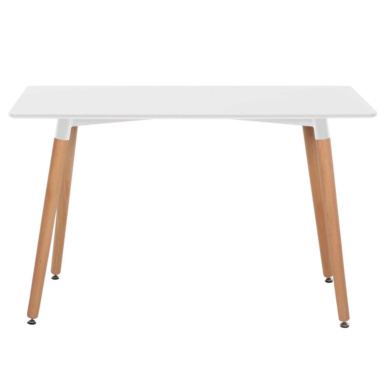 DINING TABLE MINIMAL HM8581.01 WHITE MDF-BEECH WOOD LEGS IN NATURAL COLOR 120Χ60X74Hcm.