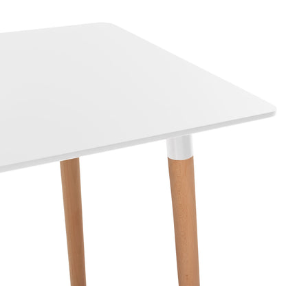 DINING TABLE MINIMAL HM8581.01 WHITE MDF-BEECH WOOD LEGS IN NATURAL COLOR 120Χ60X74Hcm.