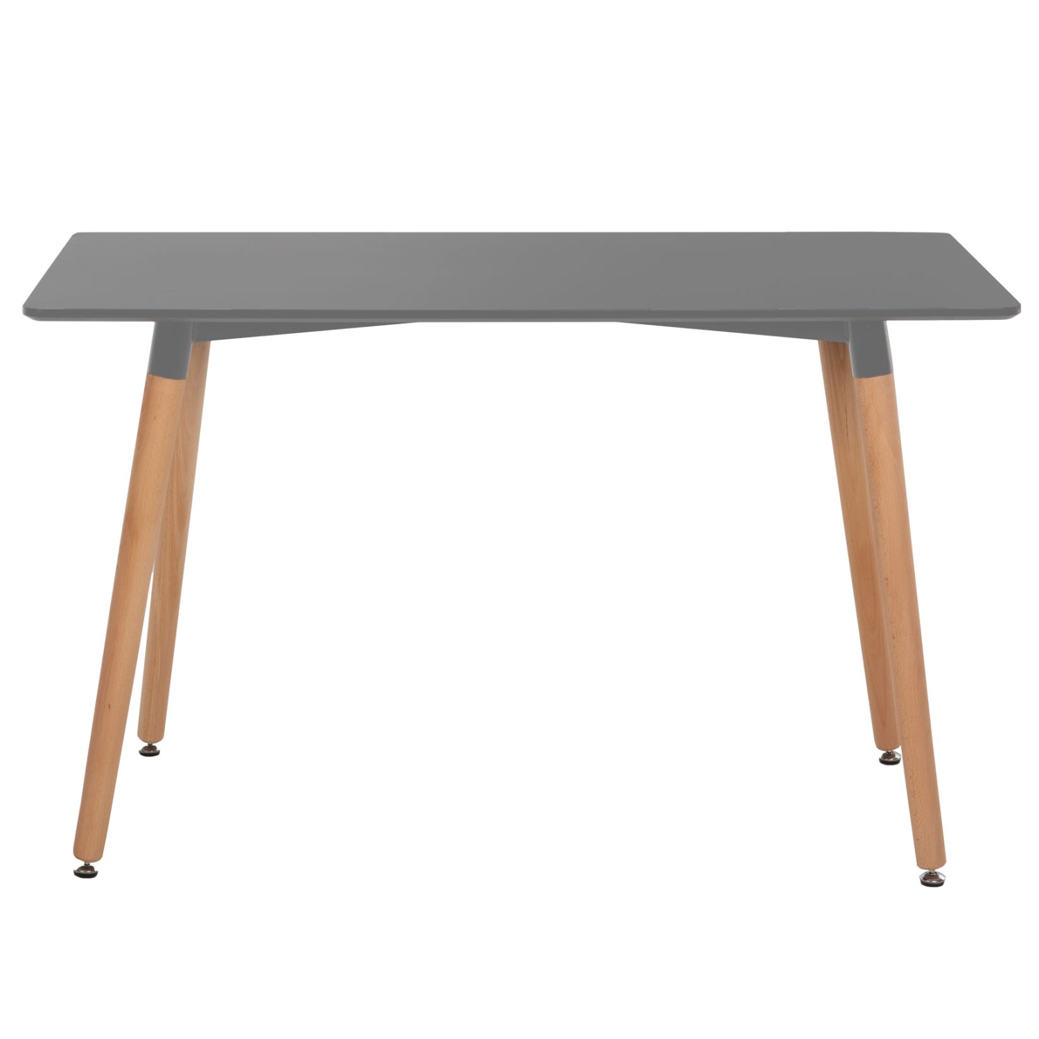 DINING TABLE MINIMAL HM8581.02 LIGHT GREY MDF-BEECH WOOD LEGS IN NATURAL COLOR 120Χ60X74Hcm.