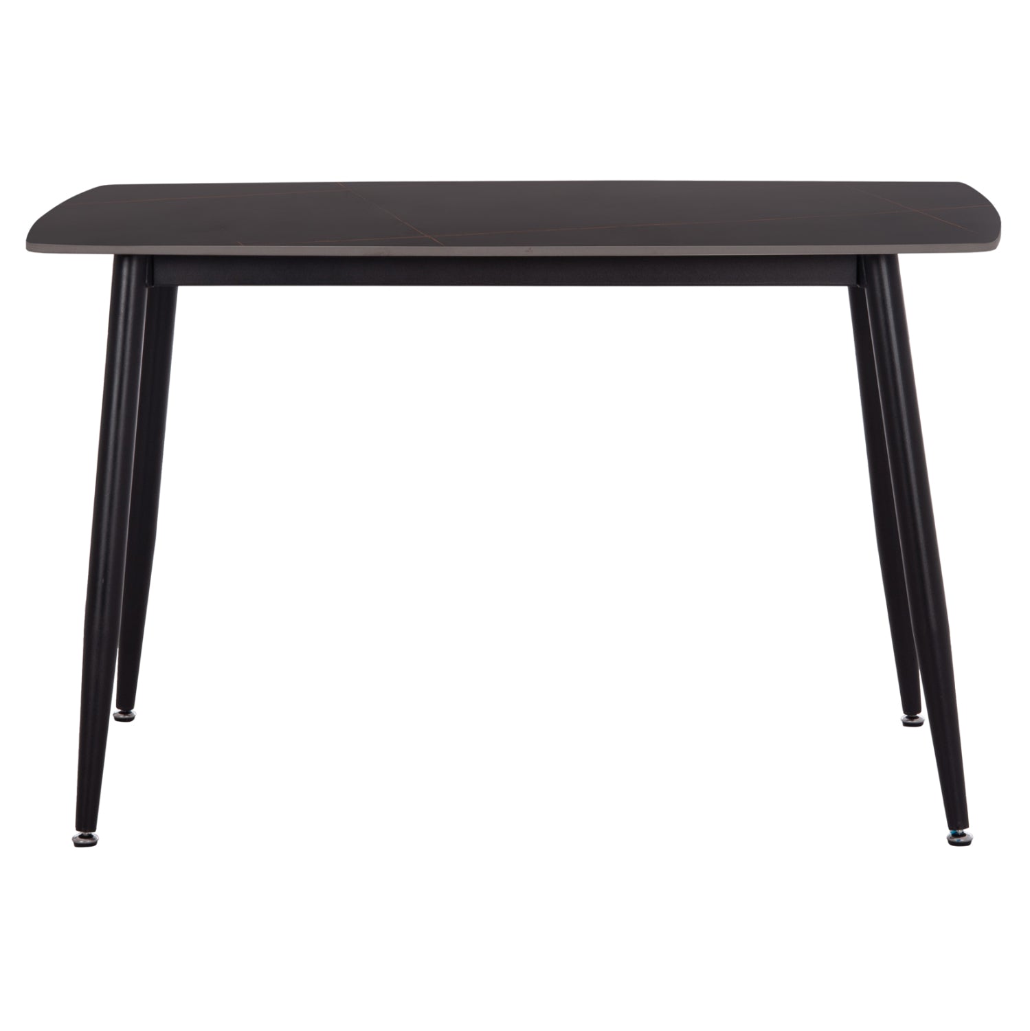 DINING TABLE RAVEN HM9854.02 CERAMIC TOP IN BLACK MARBLE-BLACK METAL LEGS 117,5x67,5x76Hcm.