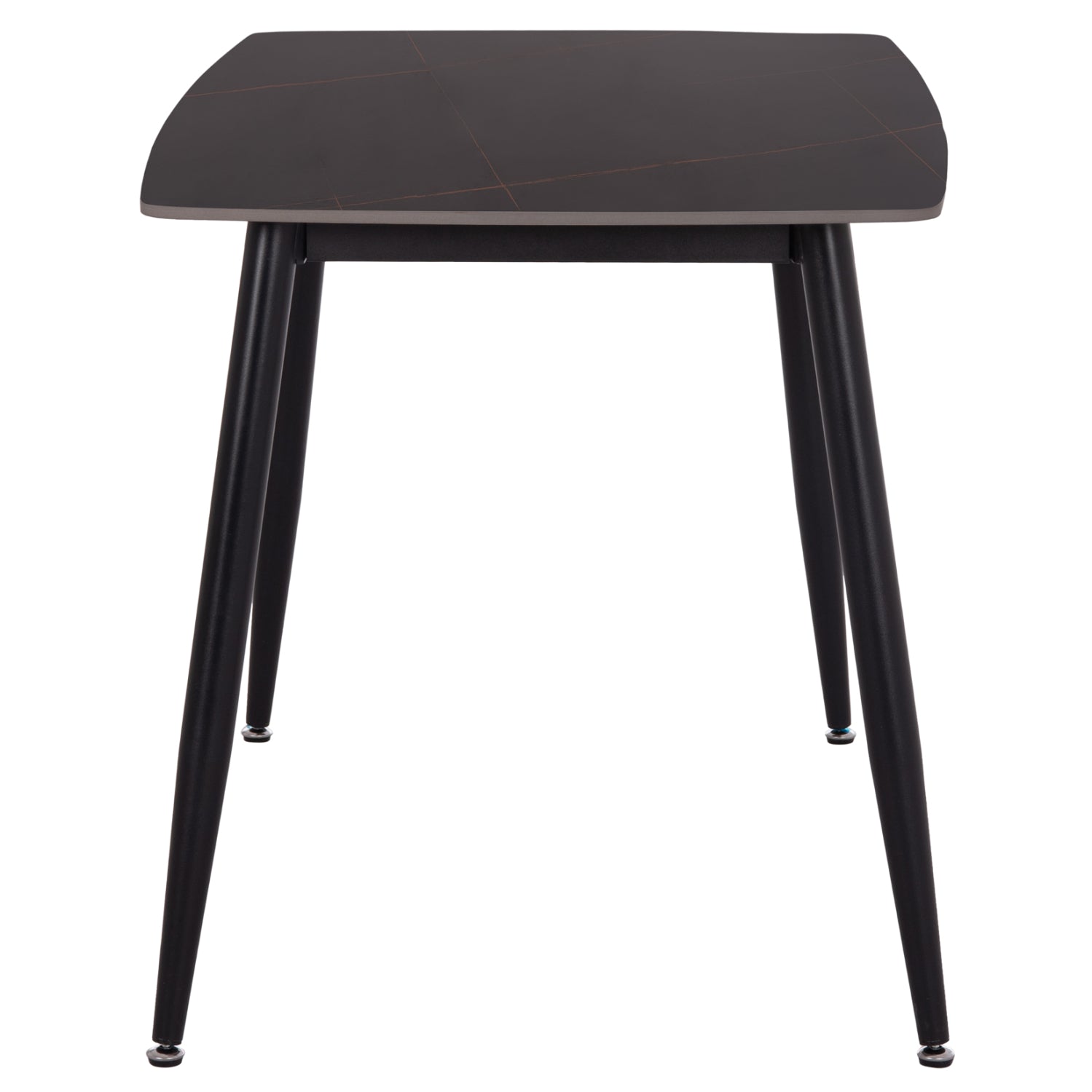 DINING TABLE RAVEN HM9854.02 CERAMIC TOP IN BLACK MARBLE-BLACK METAL LEGS 117,5x67,5x76Hcm.