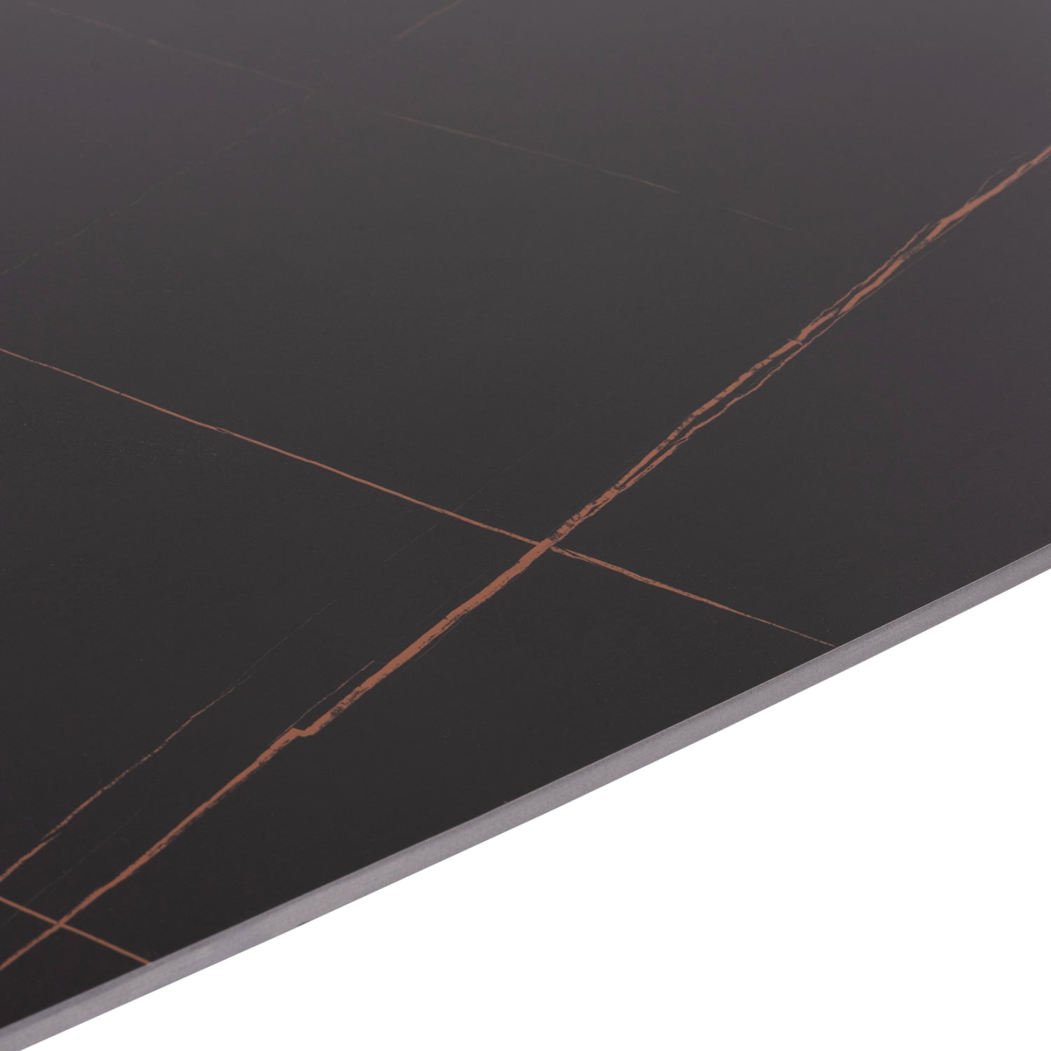 DINING TABLE RAVEN HM9854.02 CERAMIC TOP IN BLACK MARBLE-BLACK METAL LEGS 117,5x67,5x76Hcm.